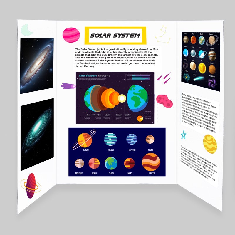 White Tri-Fold Presentation Board 28x40 Inches - 30 Pack