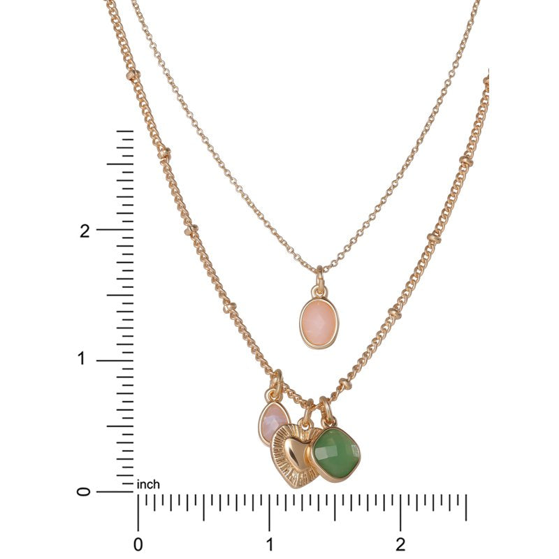 Women's Layered Charm Necklace with Decorative Charms - Adjustable & Lightweight