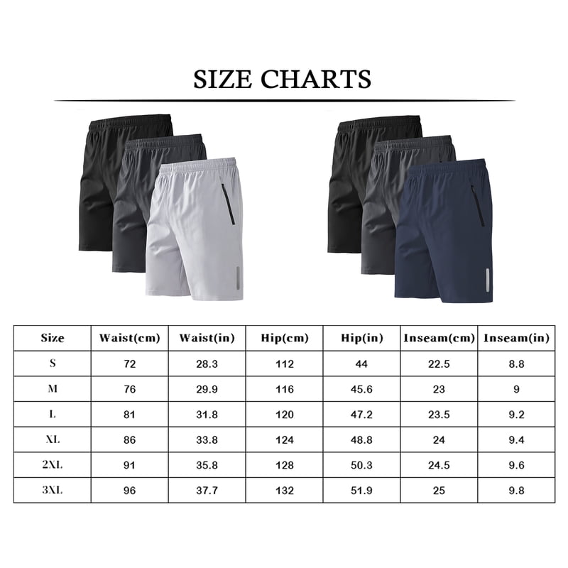 Men's Athletic Shorts Set with Zipper Pockets Quick Dry Workout Sportswear