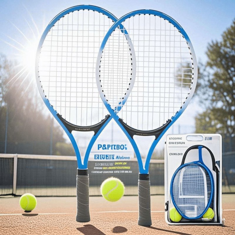 Kids Tennis Racket Set with 2 Junior Rackets, Ball & Bag - 21 Inch