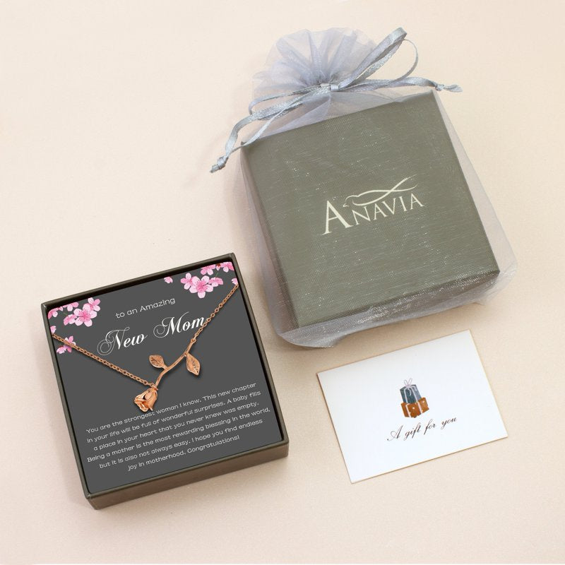 Mother's Day Rose Gold Bracelet Gift for New Mom - Elegant Jewelry Celebration