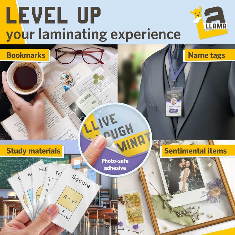 Thermal Laminating Pouches 4.3 x 6.3 Inches 3 Mil for Photos & Cards - 50 Pack
