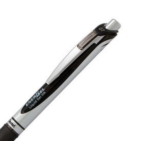 Gel Pen Set 12 Pack - Retractable Liquid Ink, 0.7mm Medium Line, Black