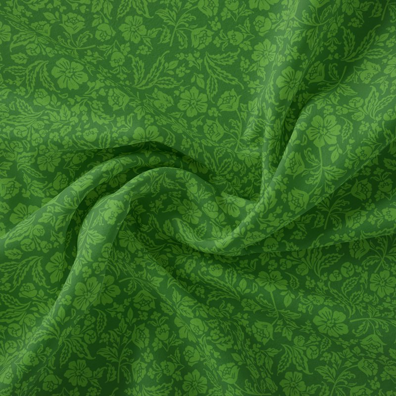 Cotton Sewing Fabric Paris Floral Green - Cut by the Yard, 44 Inch Wide