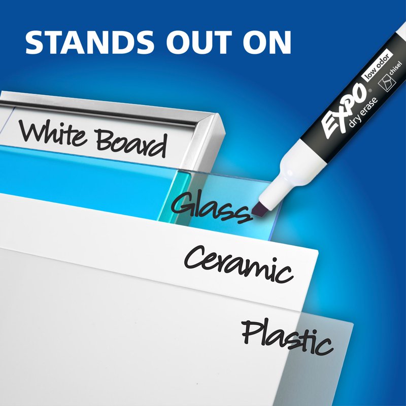 Dry Erase Markers Kit with Eraser & Organizer - 8 Color Set