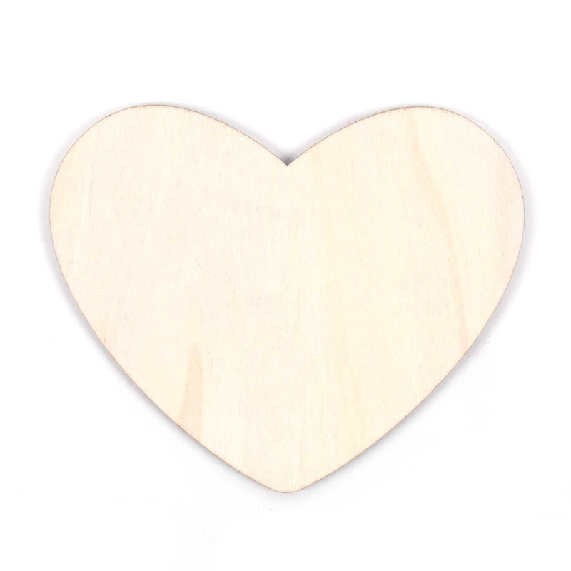 Wooden Heart Shape Craft Embellishment - 5 Pack for DIY Decor & Projects