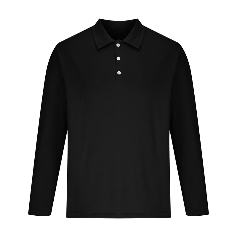 Men's Long Sleeve Polo Shirt - Casual Golf & Sportswear with Pocket