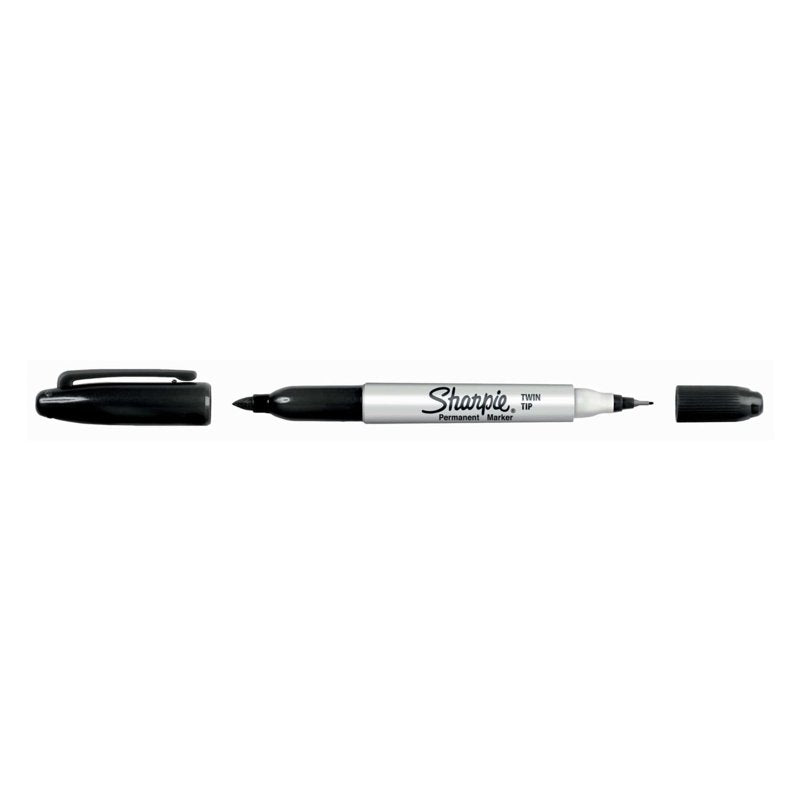 Permanent Markers with Fine and Ultra Fine Tips - Black, 12 Count