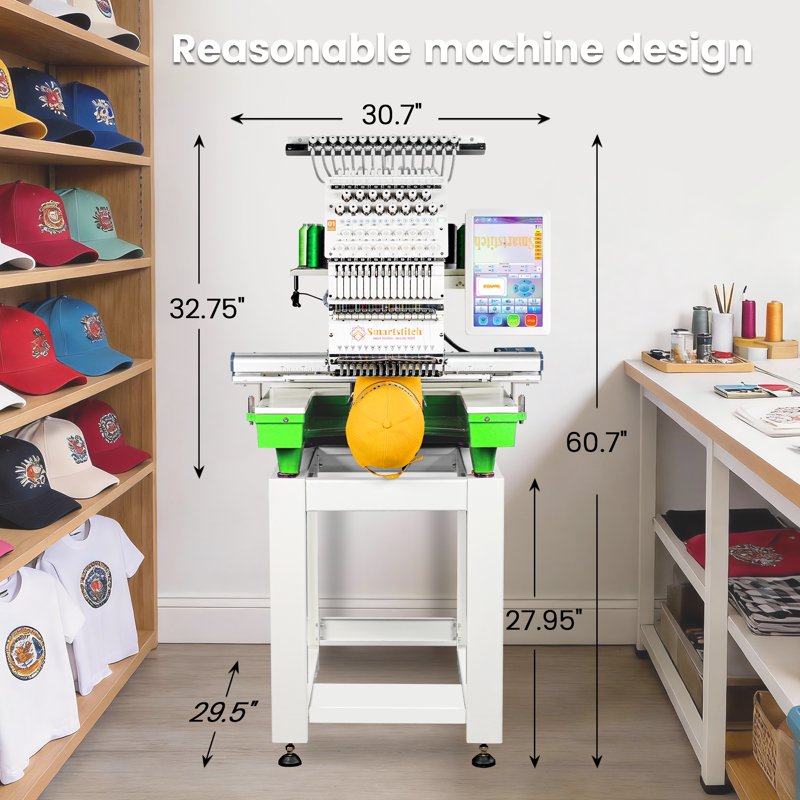 Smartstitch S-1501 Pro Embroidery Machine with 15 Needles & 14x20 Large Area