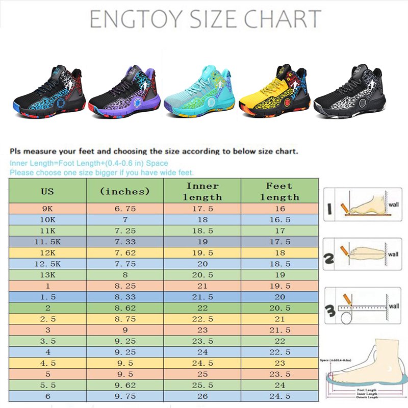 Kids Basketball Shoes High Top Sneakers Non-Slip Breathable Comfortable for Boys Girls