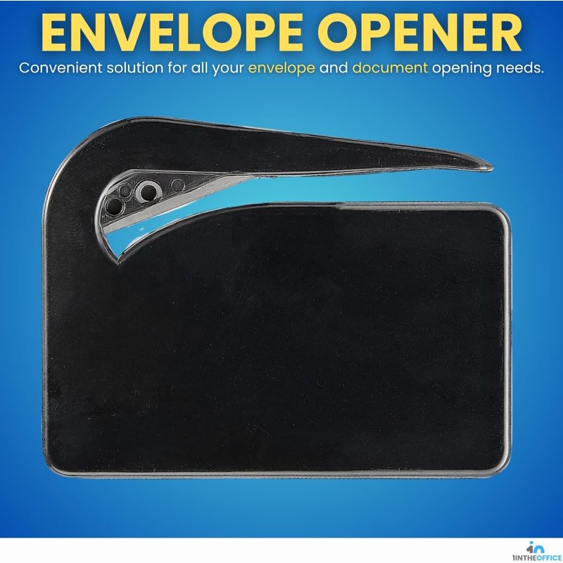 Envelope Openers 4 Pack - Black Stainless Steel Blade Mail Cutters for Office & Home