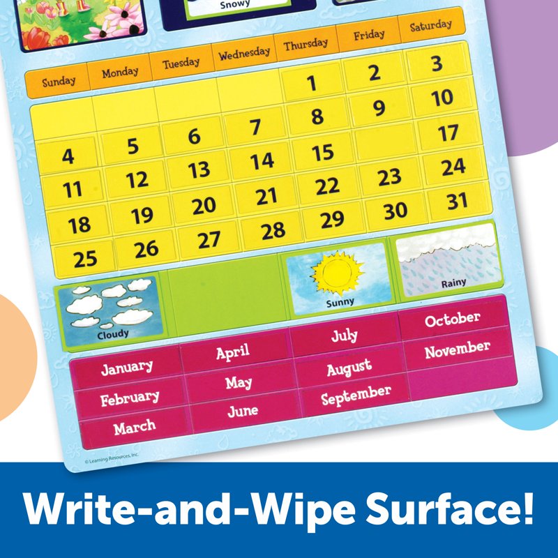 Magnetic Calendar for Kids - Educational Classroom & Home Learning Tool