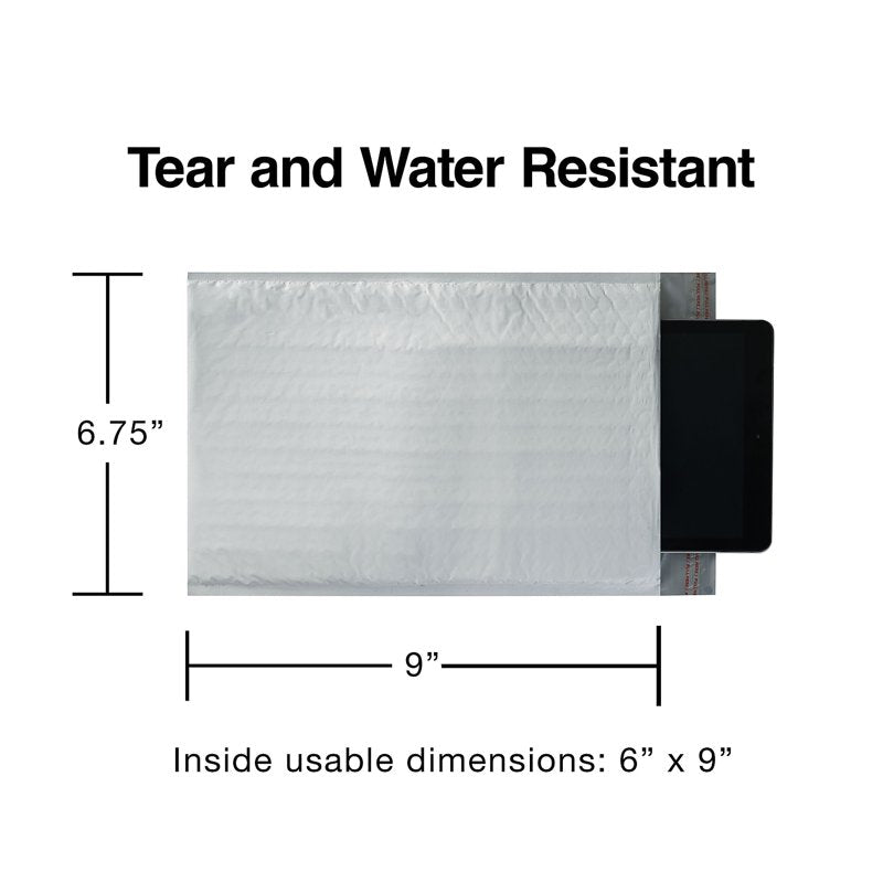 Poly Bubble Mailers 6x9 Inches White Self-Sealing Shipping Envelopes 25 Pack