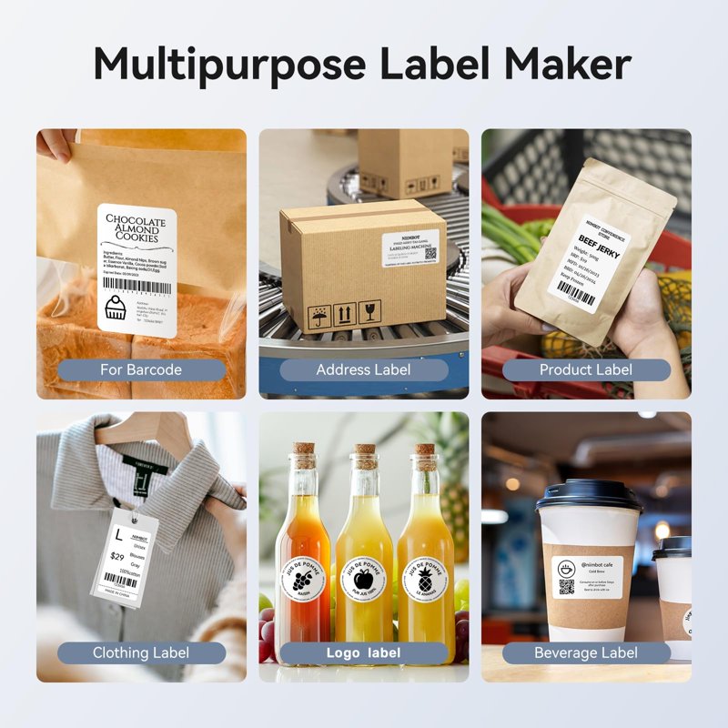 Wireless Barcode Label Maker Printer 3-Inch Thermal Sticker Machine