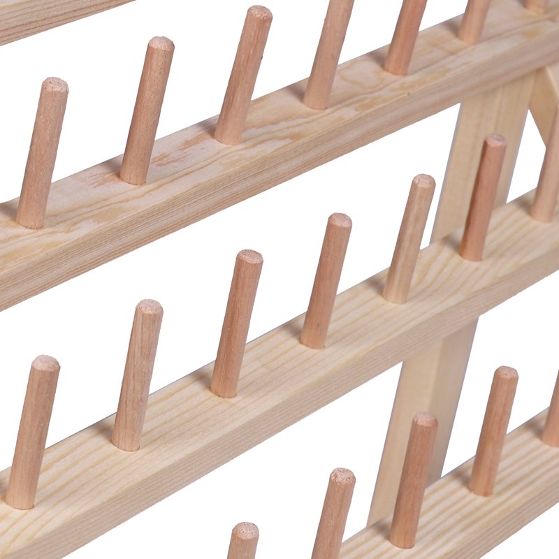 Wood Thread Spool Rack Holds 60 Spools Wall & Table Mount Sewing Organizer