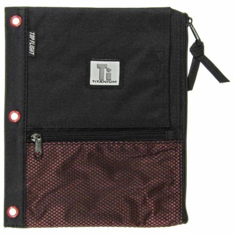 1-Inch Zipper Binder Organizer with 3 Rings, 8 Pockets & 225 Sheet Capacity