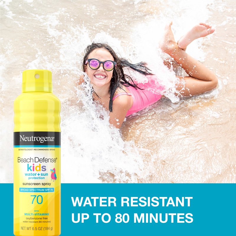 Kids Sunscreen Spray SPF 70 - Water-Resistant Broad Spectrum Sun Protection, 6.5 oz (3 Pack)