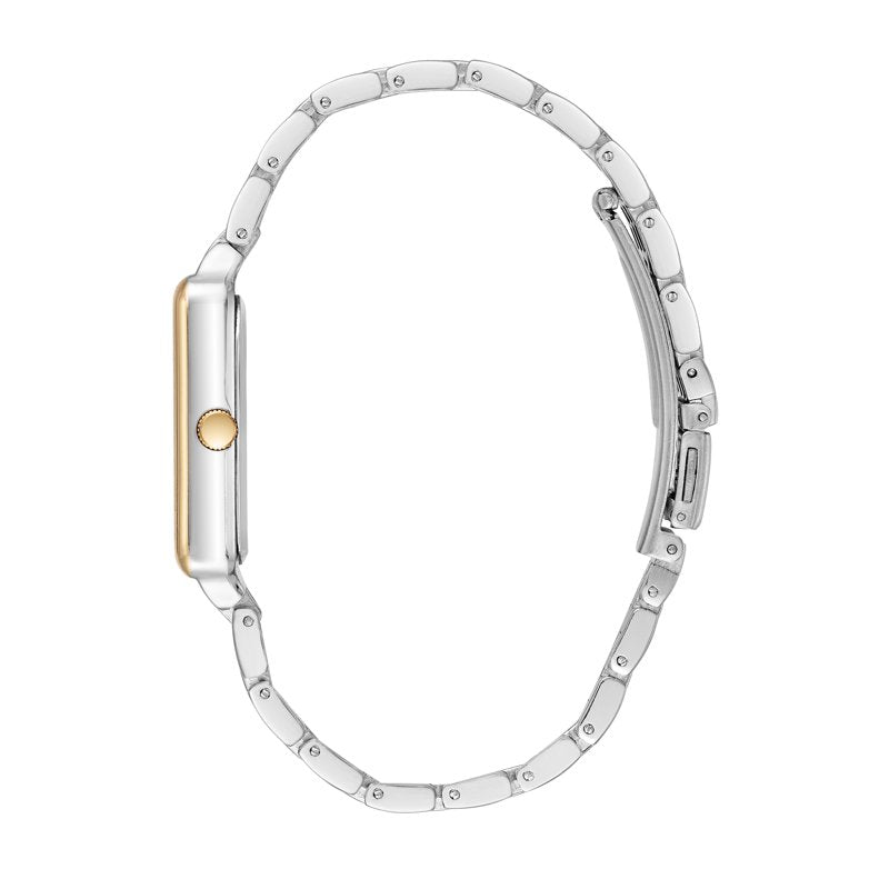 Women’s Two-Tone Square Wristwatch with Roman Numerals - Elegant & Water-Resistant