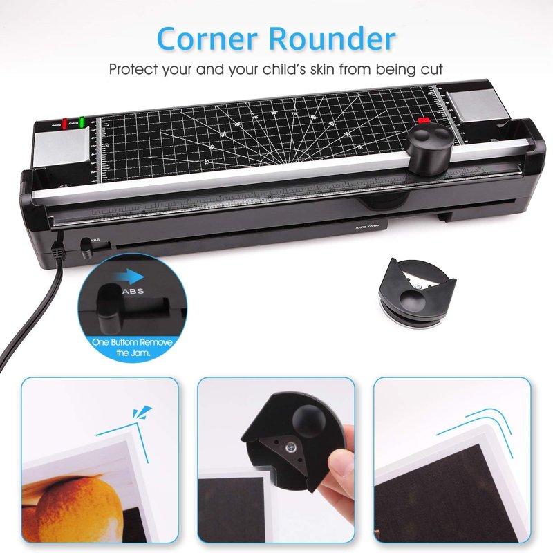 A3/A4/A6 Laminator Machine with 50 Pouches, Paper Trimmer & Corner Rounding