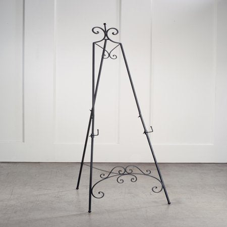 65-Inch Black Metal Floor Easel for Artwork and Signage - Adjustable & Lightweight