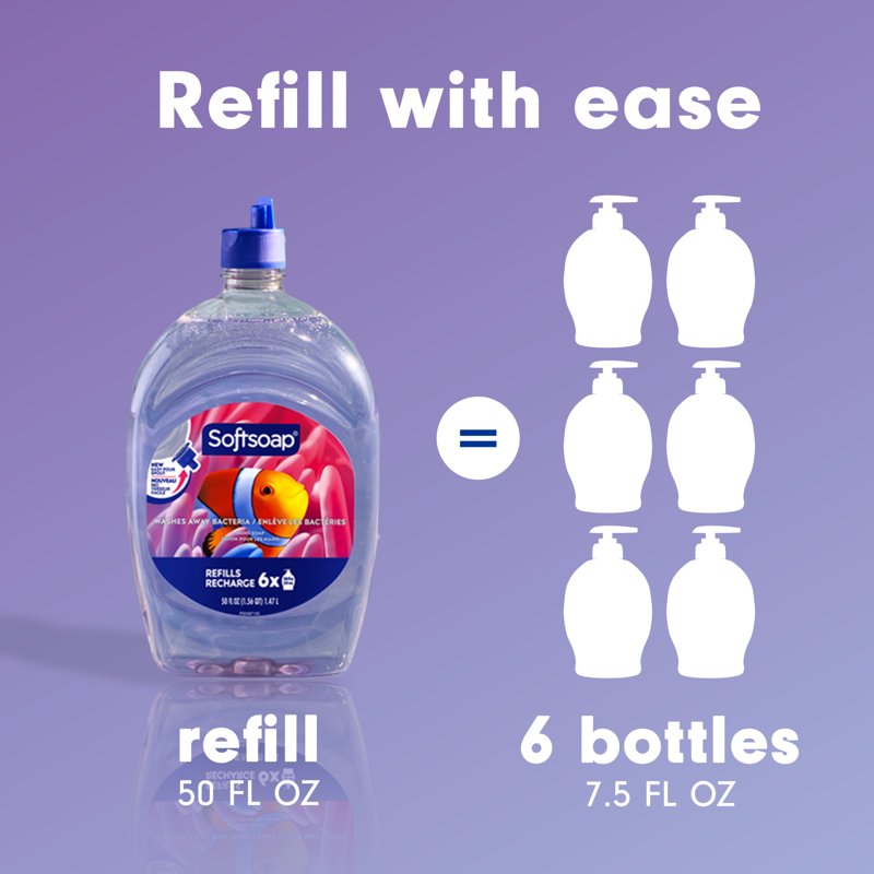 Aquarium Liquid Hand Soap Refill with Easy Pour Spout - 50 fl oz
