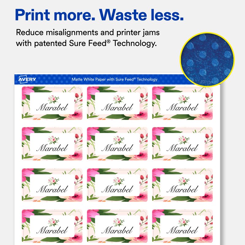Address Labels 1-1/4 x 2-3/8 Matte White Printable Stickers - 450 Pack