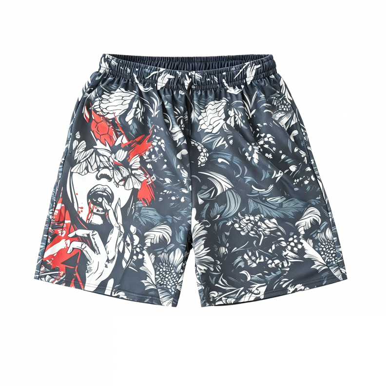 Men's 5 Pack Casual Graphic Athletic Shorts - Quick Dry Mesh, Elastic Waist, Multi-Print Streetwear & Beach Shorts
