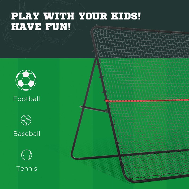 Adjustable Rebounder Net for Soccer, Baseball & Tennis Practice – Foldable Training Goal