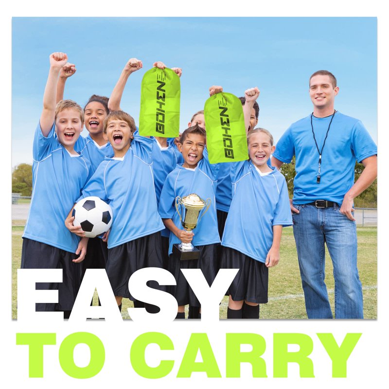 Portable Soccer Goal 6x4 Ft - Easy Fold, Light Green with Carry Bag
