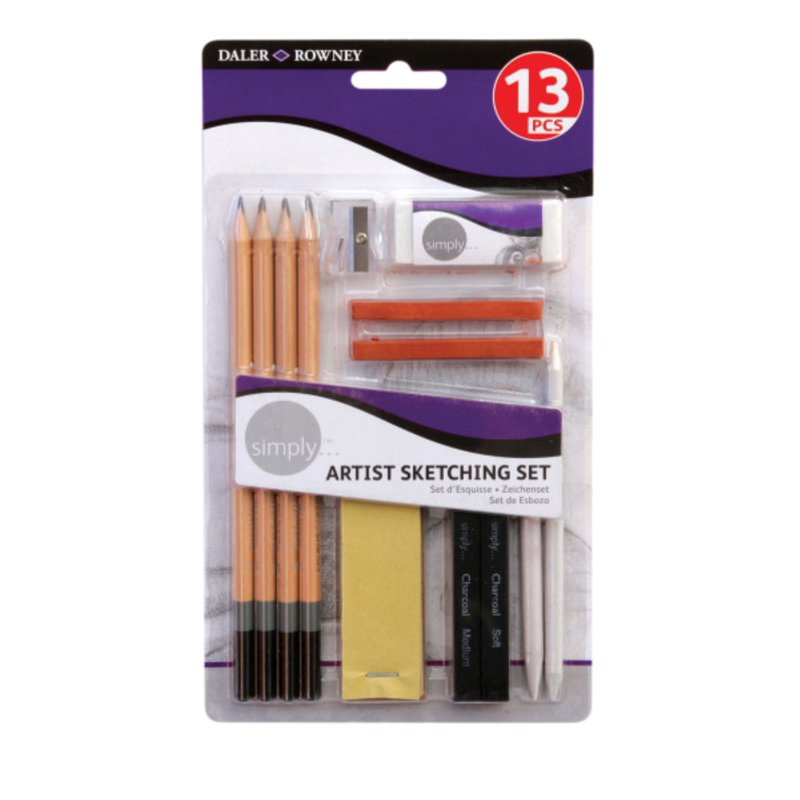 Sketching Pencils Set with Pastels Charcoal & Accessories - Art Kit for Beginners
