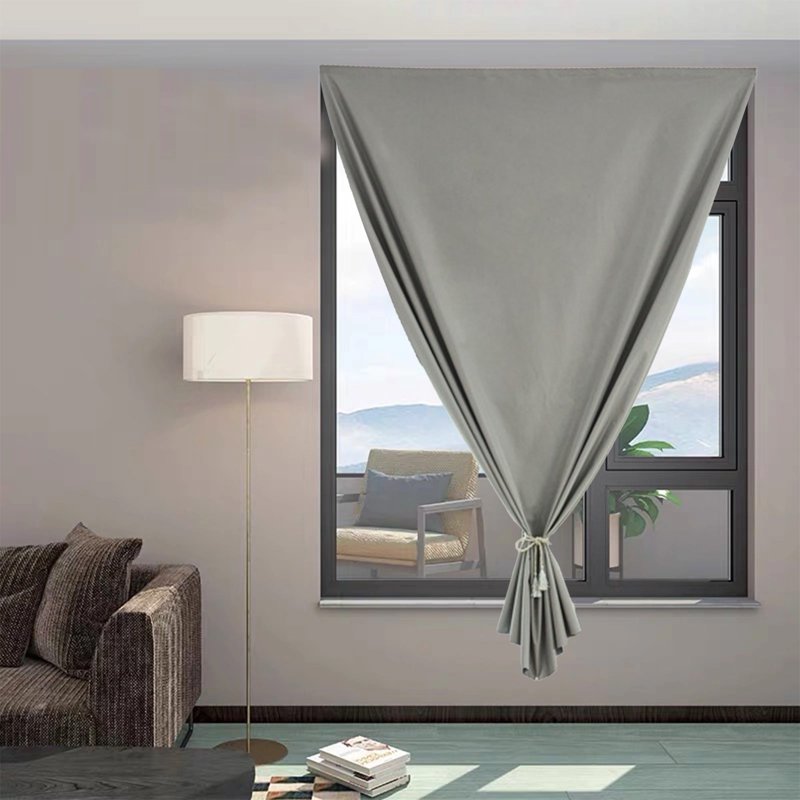 Velcro Style Blackout Window Curtains - No-Drill Sunshade for Bedroom & Living Room