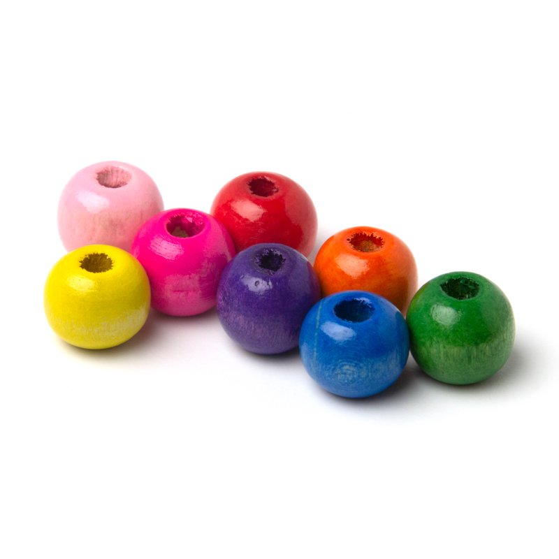 Assorted Wooden Beads for Jewelry Making & Crafts - 500 Pieces, 17.6 oz