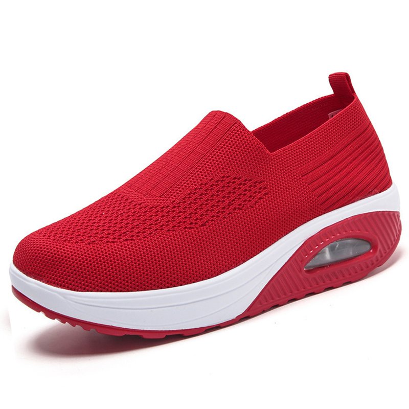 Orthopedic Women's Slip-On Walking Shoes with Arch Support - Lightweight Knit Mesh