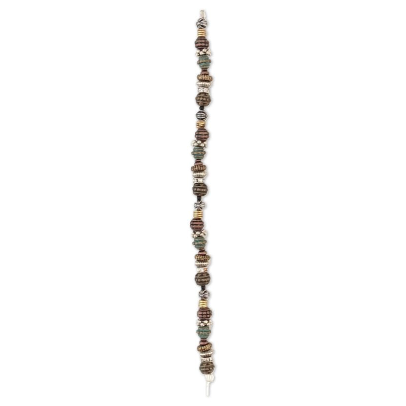 Mixed Metal Bead Strand for DIY Jewelry Making 7 Inch - Assorted Shapes & Finishes