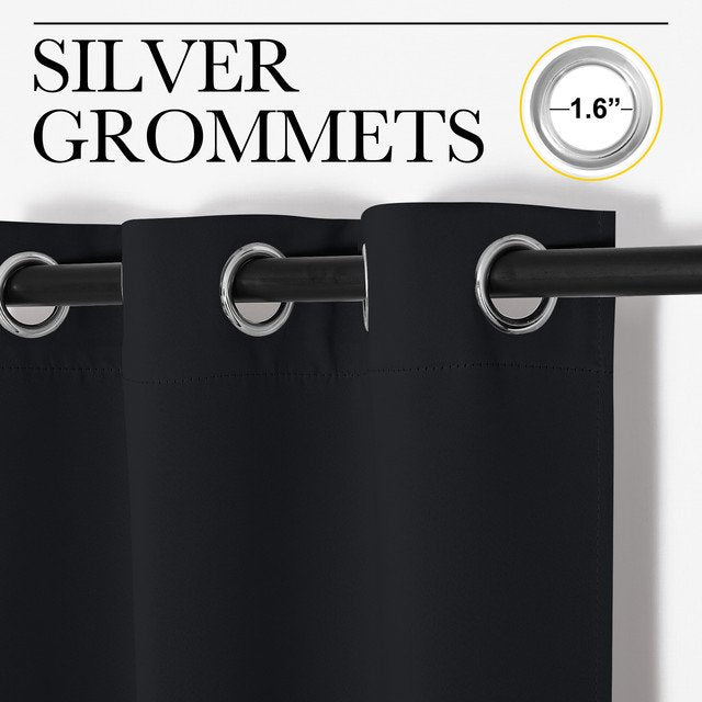 Blackout Curtains Thermal Insulated Noise-Reducing Room Darkening Drapes 2 Panels