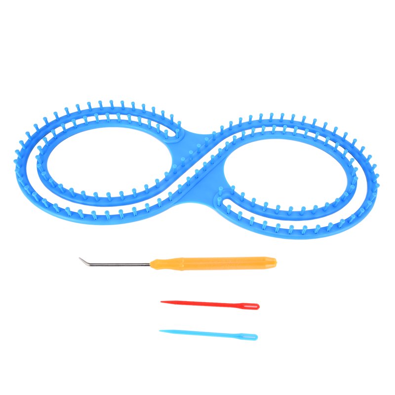 Plastic Knitting Kit with Crochet and Suture - Easy Craft Yarn Set for Scarves, Hats, Socks