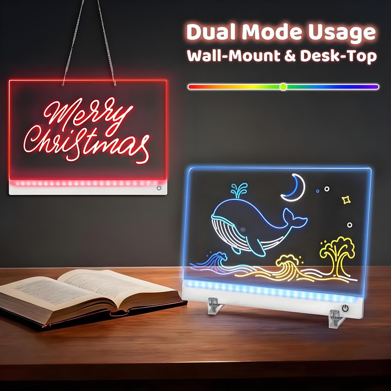 Rechargeable LED Drawing & Doodle Board with RGB Colors Kids Adults Gift