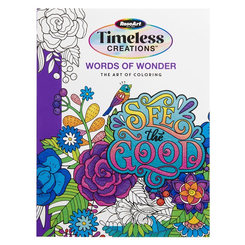 Adult Coloring Book - Words of Wonder, 64 Pages for Stress Relief & Creativity