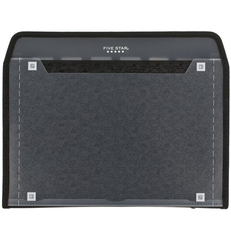 Customizable 7-Pocket Expanding File Folder - Black, Letter Size, Durable Zipper Closure