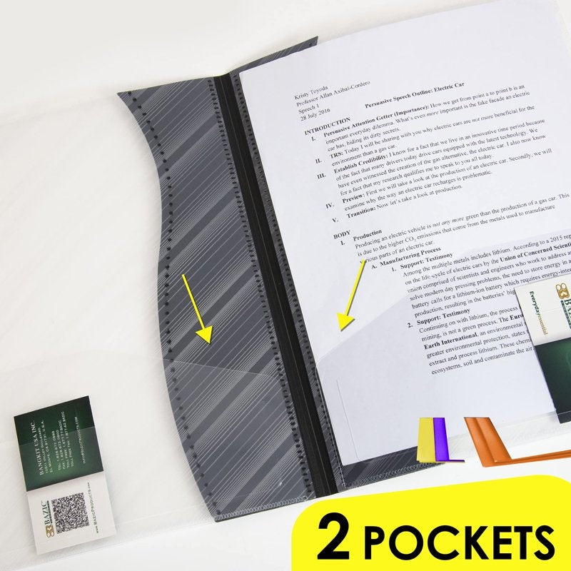 Two-Tone Poly Pocket Folder Set - 6 Pack, Document Organization