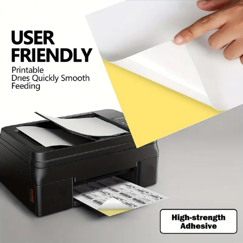 A4 Printable Sticker Paper 50 Sheets - Glossy Self-Adhesive Labels for Laser & Inkjet Crafts