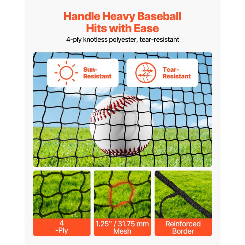 Portable Baseball Batting Cage 12x10ft Freestanding Training Net for Outdoor Practice