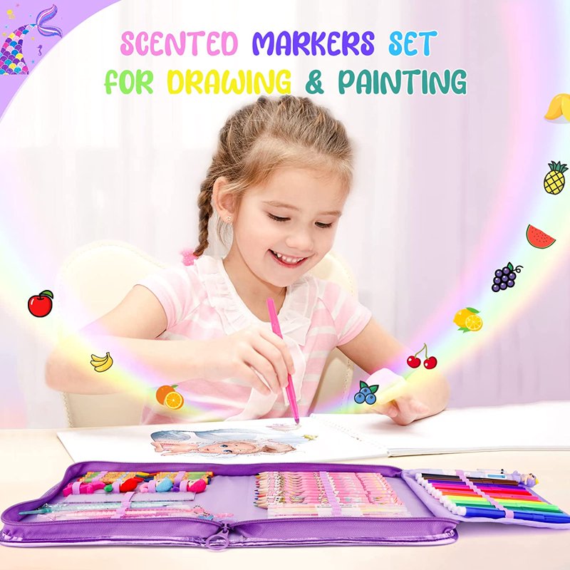 Kids Art & Craft Kit with Glitter Markers and Storage Case - All Variants