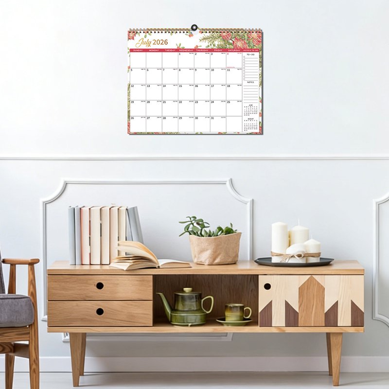 2026-2027 Wall Calendar 18-Month Planner with Holidays & Notes - Thick Paper