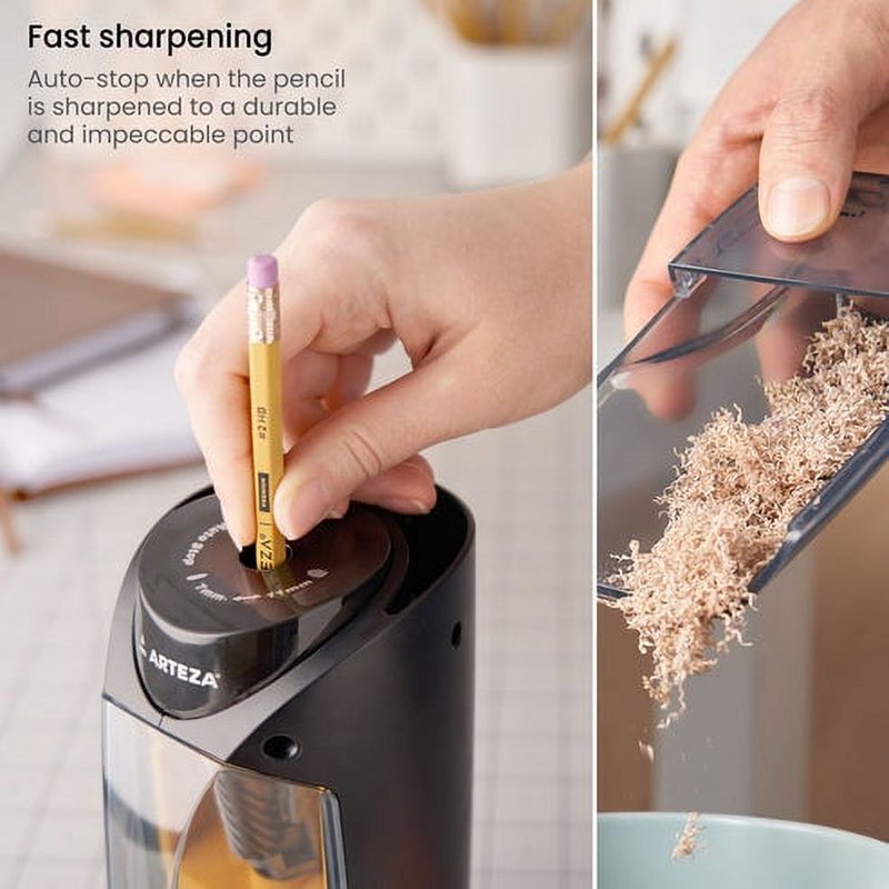 Electric Pencil Sharpener with Auto-Stop | 7-11 mm Pencils, Wall Plug Included