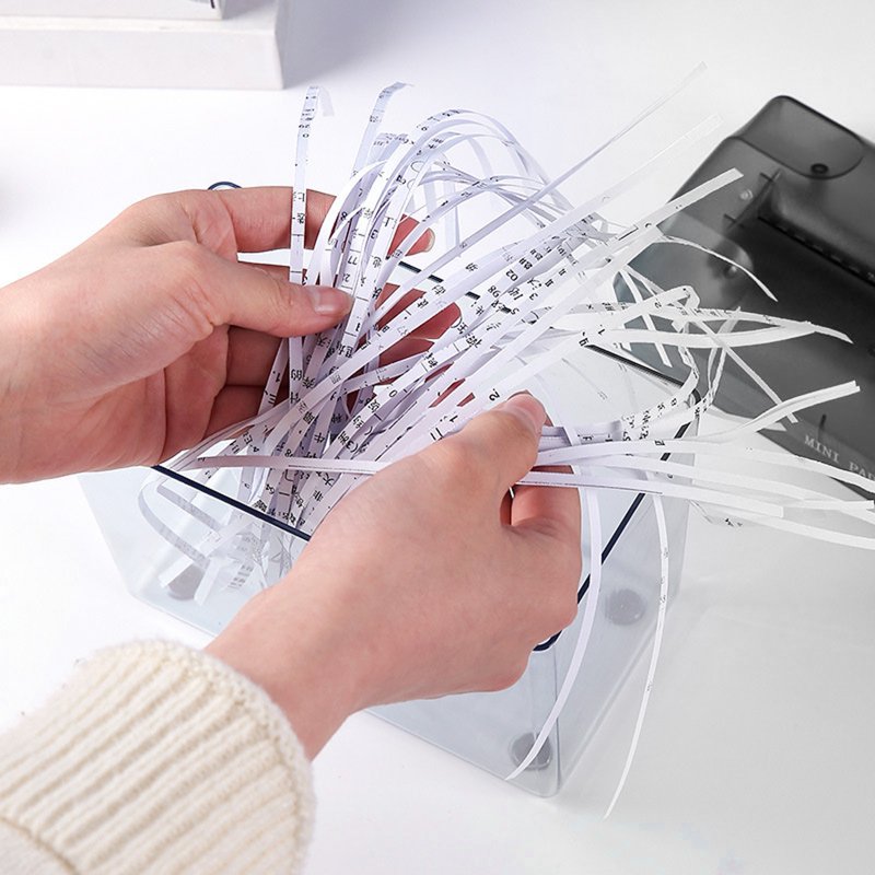 Mini Hand Paper Shredder Portable Manual A6 Office & Home Security Tool