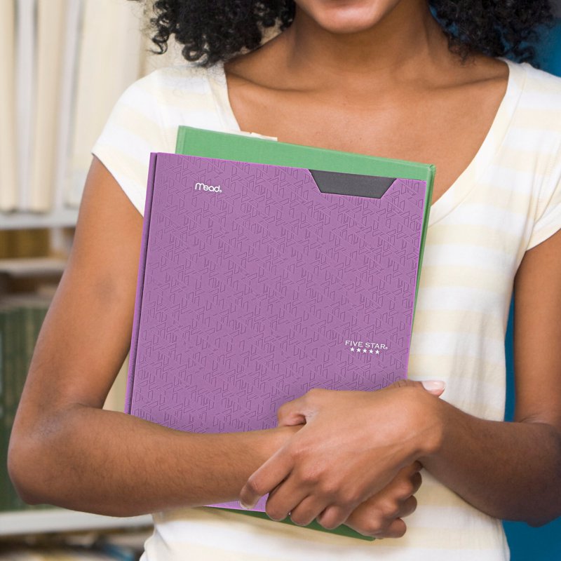 Purple Plastic Pocket and Prong Folder - Stay-Put File Organizer, 8.5 x 11 inches