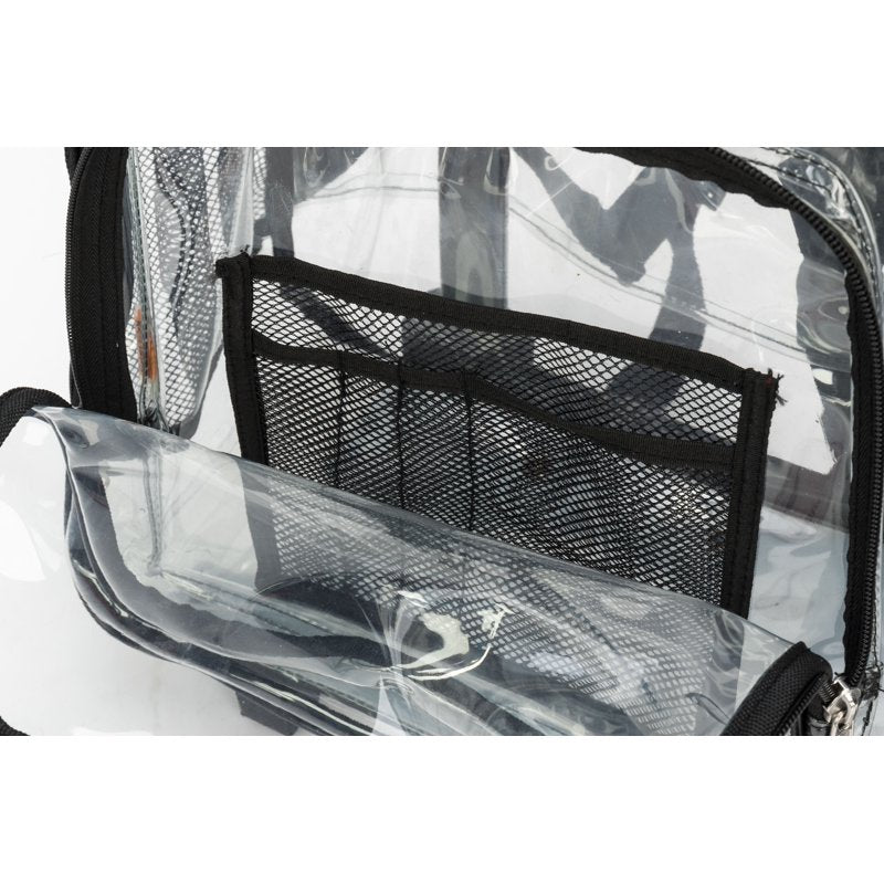 Unisex Rolling Clear PVC School Backpack with Wheels - Heavy Duty, Spacious, Teen & Adult