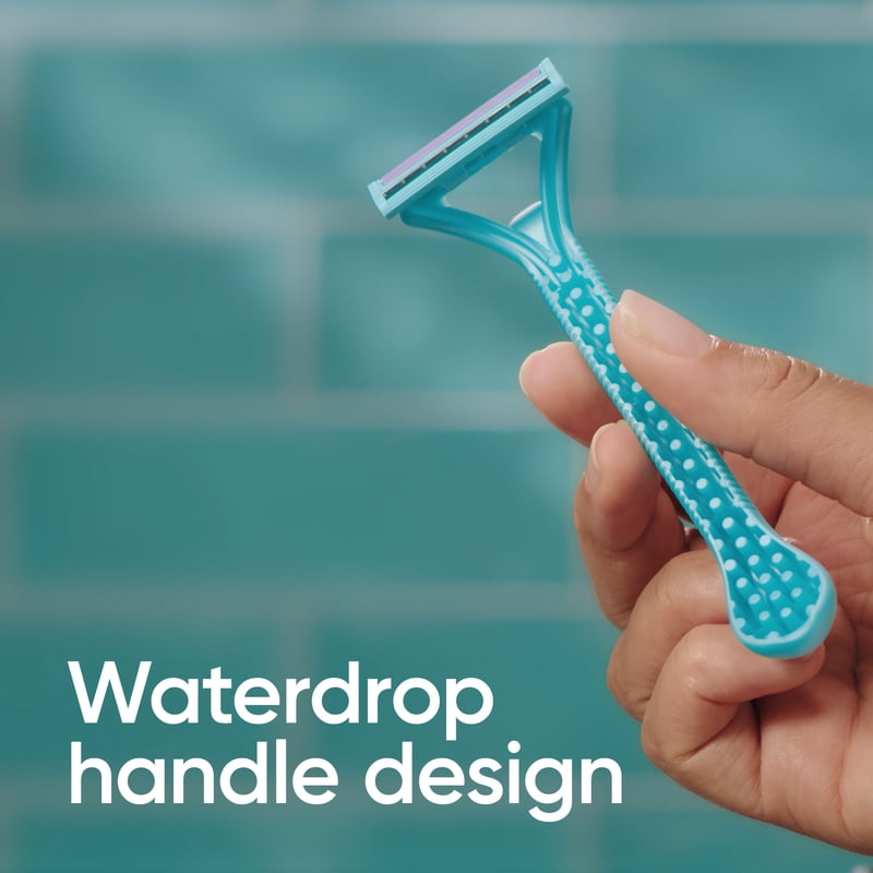 Disposable Razor Set for Women - 2 Blades with Aloe Lubrastrip, Secure Handle