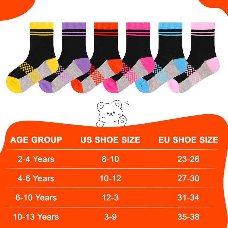 HycLes Boys Athletic Crew Socks 12 Pairs Aged 10-14 Years – Variation 03# Color 3